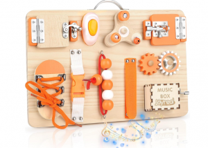 Busy Board Montessori - Parcours Motricité Bébé Planche Montessori Jeux Educatif Tableau Activités Jouet Enfant pour Garcon Fille
